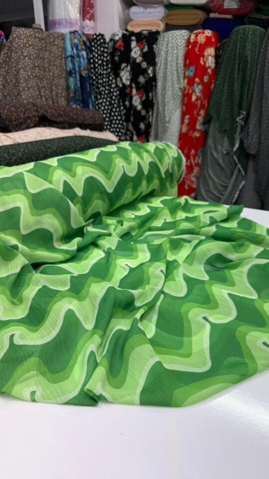 Retro Green Şifon