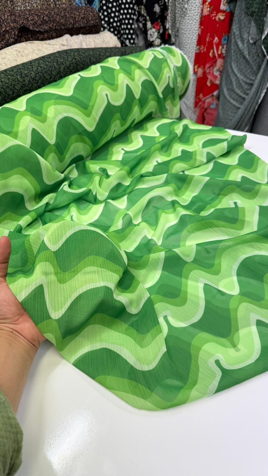Retro Green Şifon