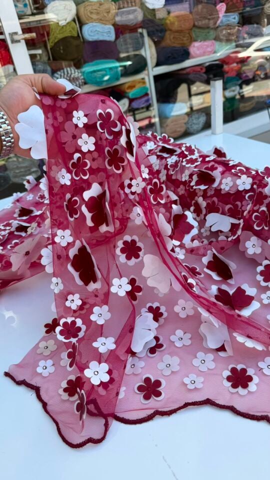 Bordo 3 Boyutlu Dantel