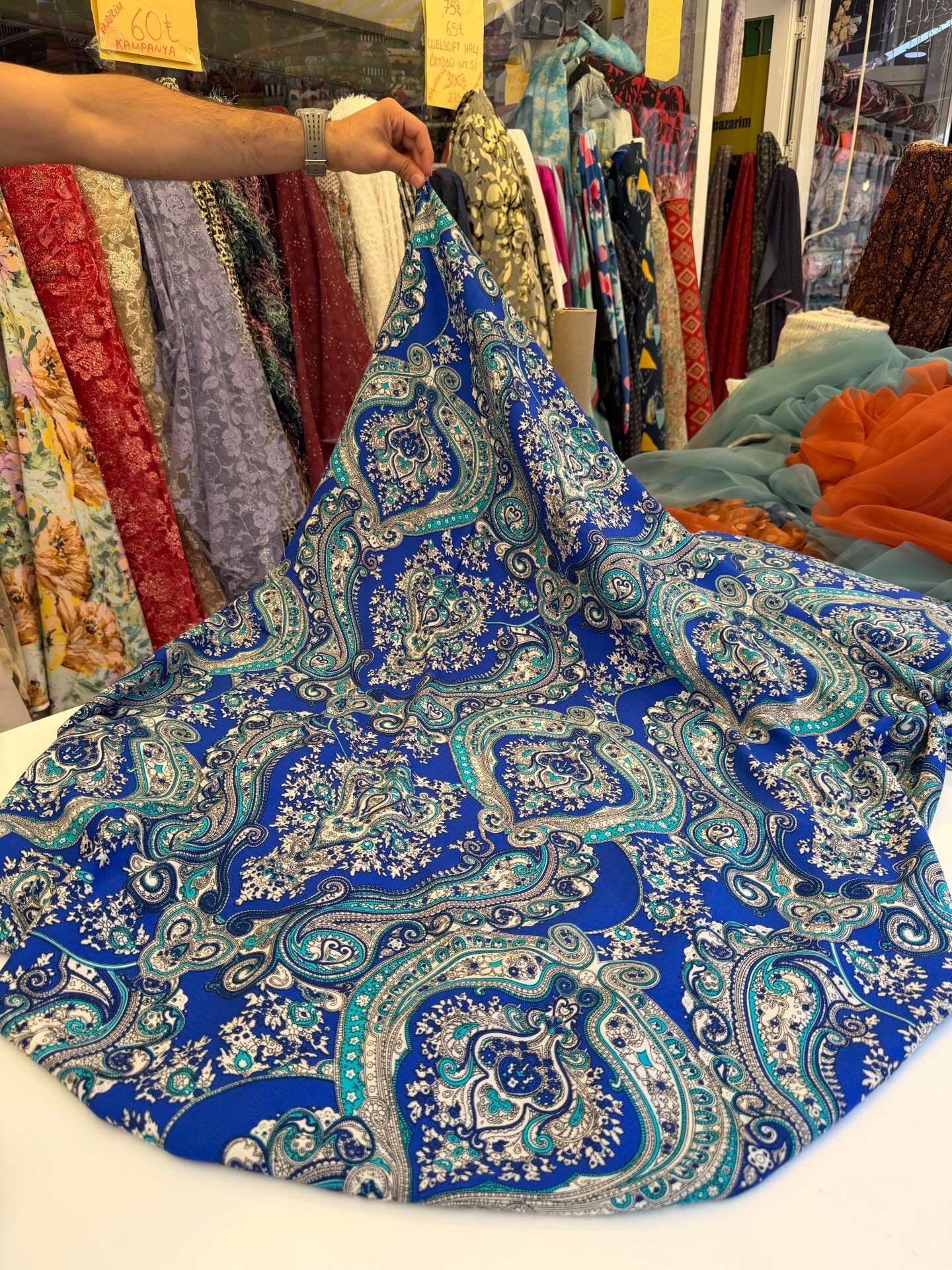 Saks Mavisi Osmanlı Desen